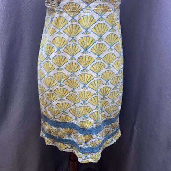 Mata Traders Yaga Crescent obi dress summer blue/yellow Sz S - Picture 4 of 13